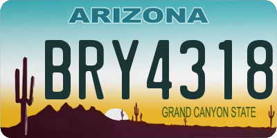 AZ license plate BRY4318