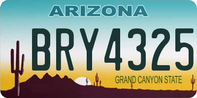 AZ license plate BRY4325