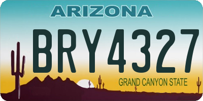 AZ license plate BRY4327