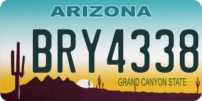 AZ license plate BRY4338