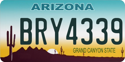 AZ license plate BRY4339