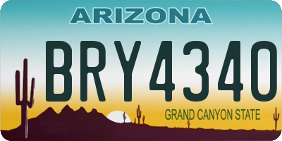 AZ license plate BRY4340