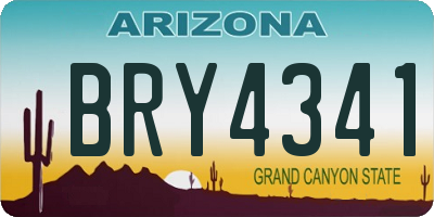 AZ license plate BRY4341
