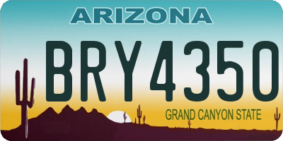 AZ license plate BRY4350