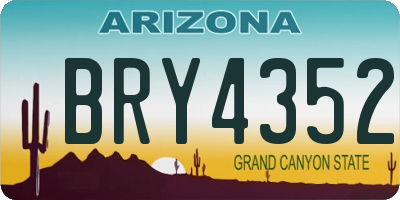 AZ license plate BRY4352