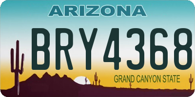 AZ license plate BRY4368