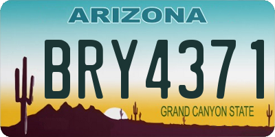 AZ license plate BRY4371