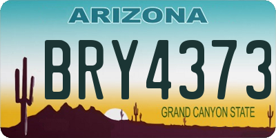 AZ license plate BRY4373
