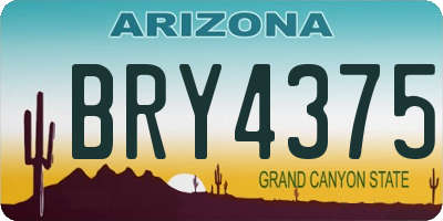 AZ license plate BRY4375