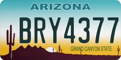 AZ license plate BRY4377