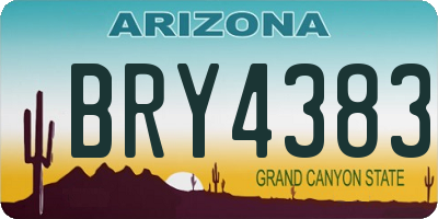 AZ license plate BRY4383