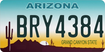 AZ license plate BRY4384