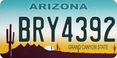 AZ license plate BRY4392