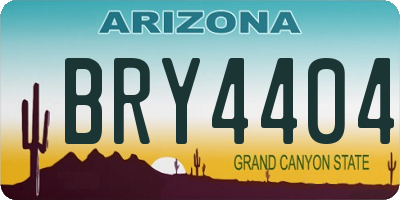 AZ license plate BRY4404