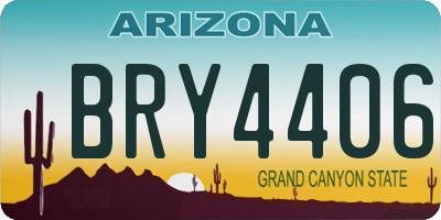 AZ license plate BRY4406