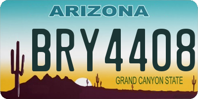 AZ license plate BRY4408