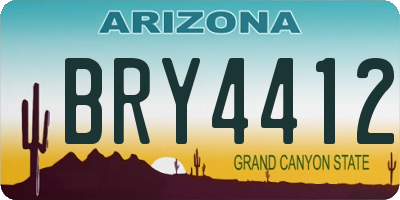 AZ license plate BRY4412