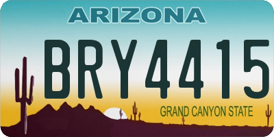 AZ license plate BRY4415