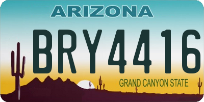 AZ license plate BRY4416