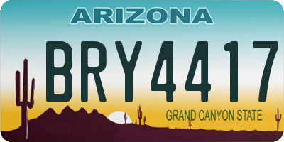 AZ license plate BRY4417