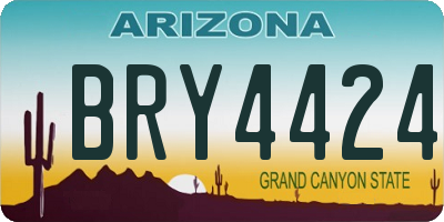 AZ license plate BRY4424