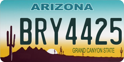 AZ license plate BRY4425