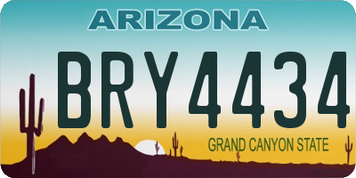 AZ license plate BRY4434