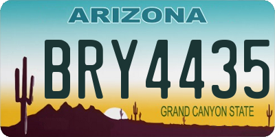 AZ license plate BRY4435