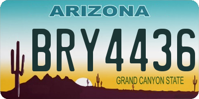 AZ license plate BRY4436