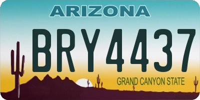 AZ license plate BRY4437