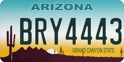 AZ license plate BRY4443