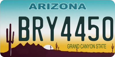 AZ license plate BRY4450