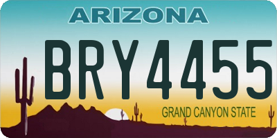 AZ license plate BRY4455