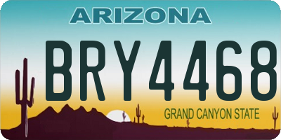 AZ license plate BRY4468