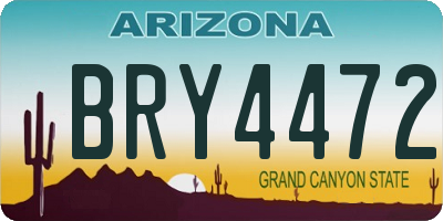 AZ license plate BRY4472