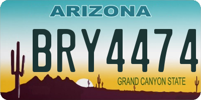 AZ license plate BRY4474