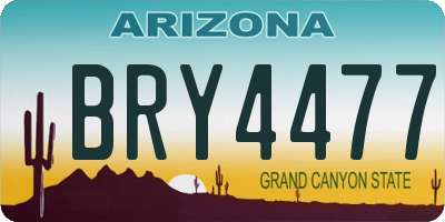 AZ license plate BRY4477