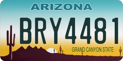 AZ license plate BRY4481
