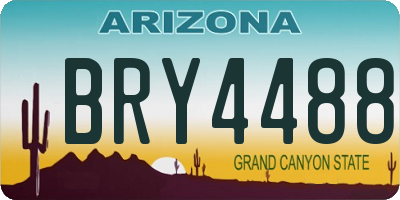 AZ license plate BRY4488