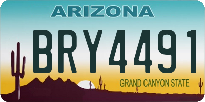 AZ license plate BRY4491