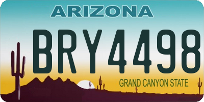 AZ license plate BRY4498
