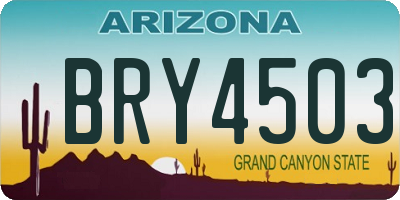 AZ license plate BRY4503