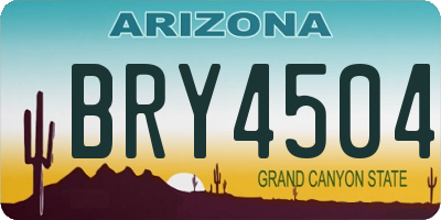 AZ license plate BRY4504