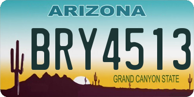 AZ license plate BRY4513