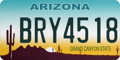 AZ license plate BRY4518