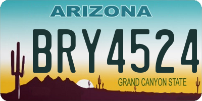 AZ license plate BRY4524