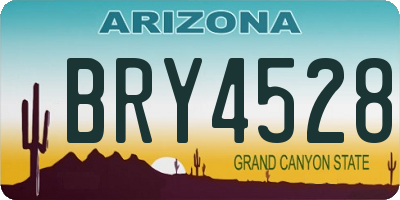 AZ license plate BRY4528
