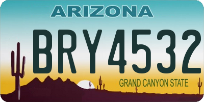 AZ license plate BRY4532