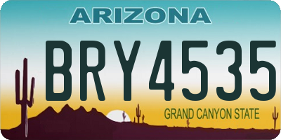 AZ license plate BRY4535
