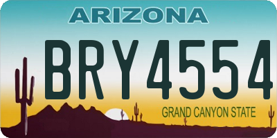 AZ license plate BRY4554
